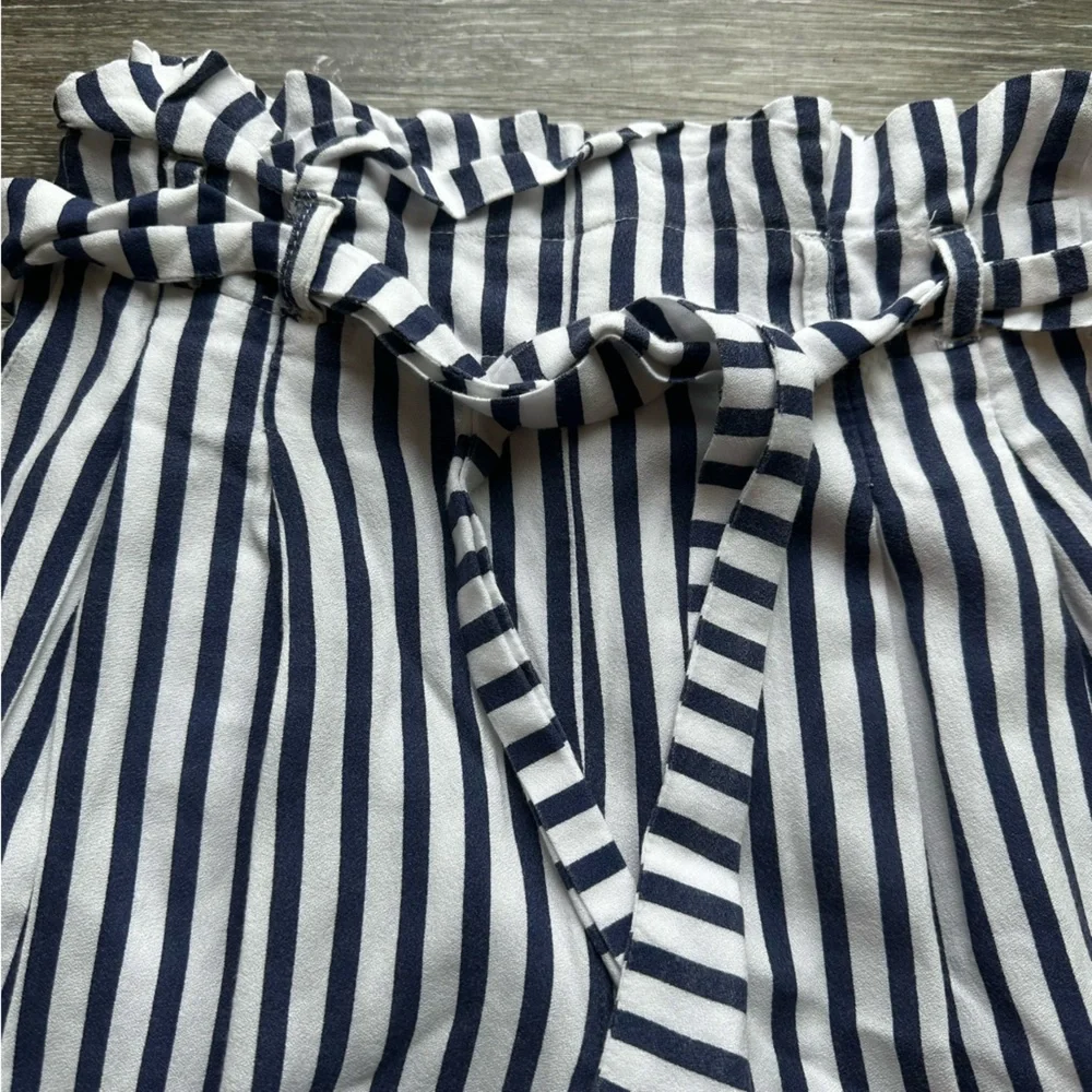 Mayoral Girls High Waist Paper Boy Mayoral Navy Stripe‎ Pleated Pants Size 14